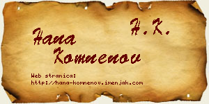 Hana Komnenov vizit kartica